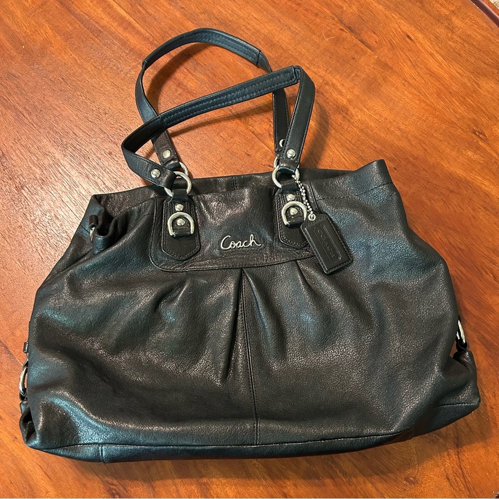 Coach Ashley Caryall Leather Shoulder Bag - Purple Interior - Picture 3 of 15